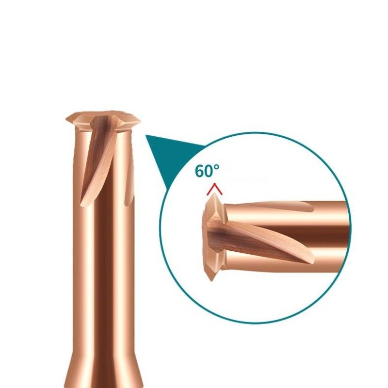 Machines à coudre à dent unique à l' extrémité du broyeur de carbure solide 4 flûtes pour acier moulé
