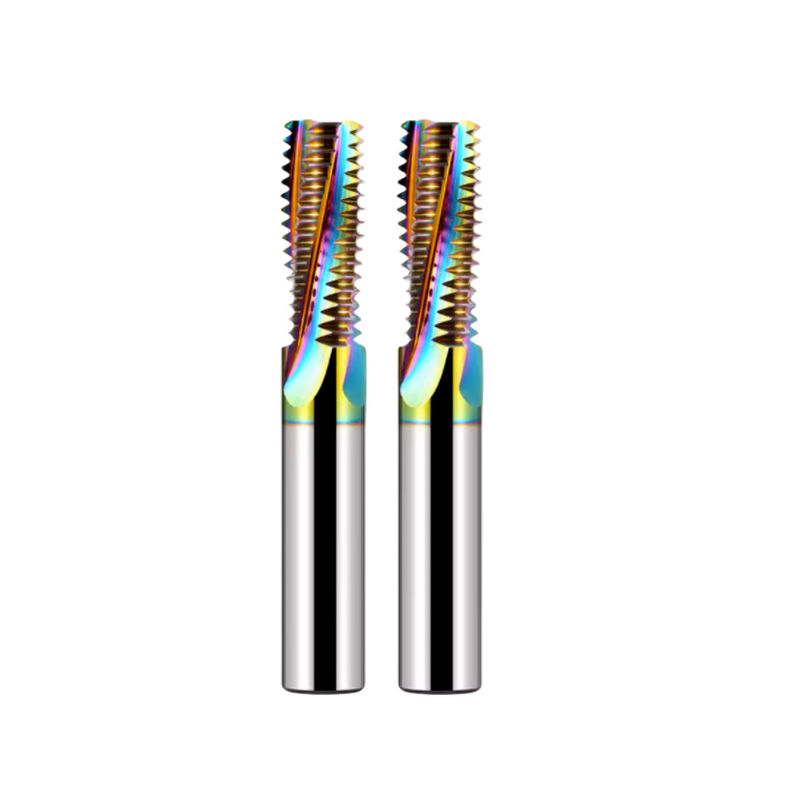 DLC à dents complètes pour le filetage de l'arc-en-ciel, coupeuse de fin de broyeur HRC65 pour l'acier inoxydable en aluminium