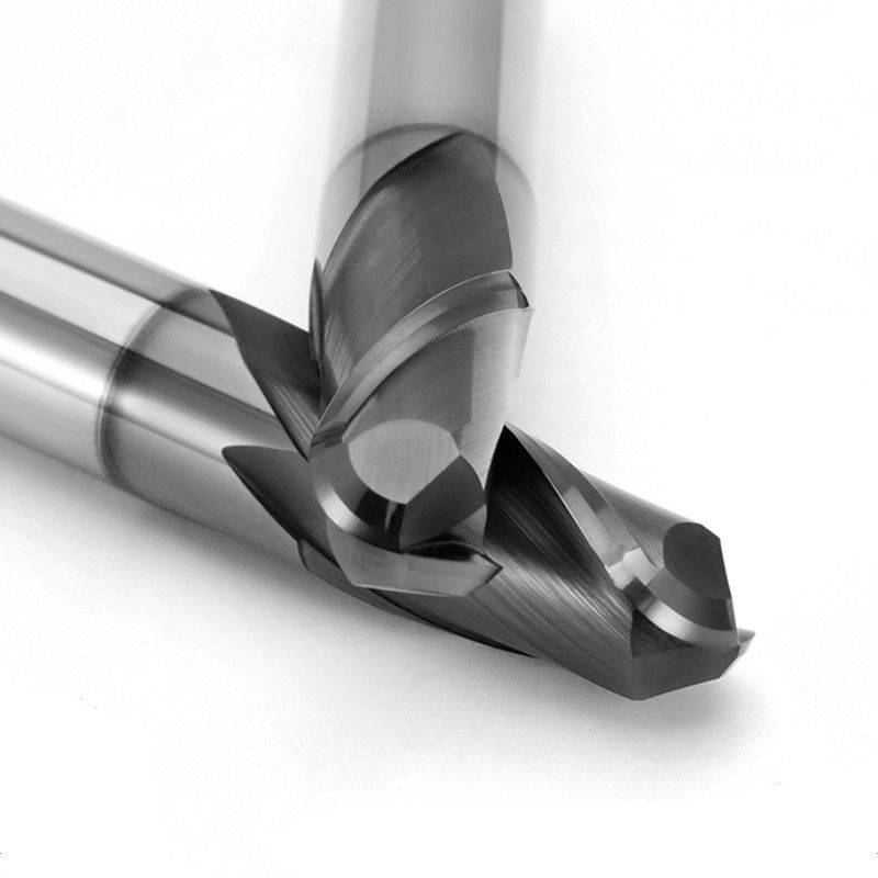 Utilisateur d'outil de fraisage CNC de haute précision pour le carbure solide 2 flûte HRC66 degré pour la fonte